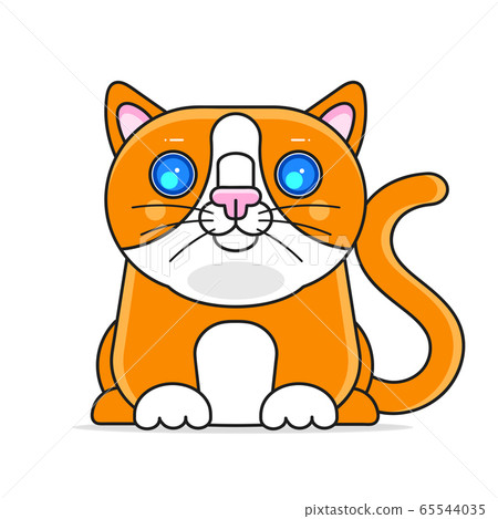 Red Kitten In A Simple Cute Style, Isolated Vector Red Kitten In A Simple Cute Style, Isolated Vector 65544035