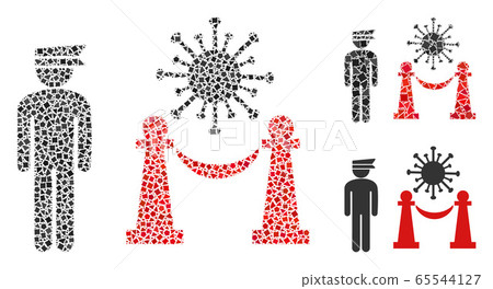 Irregular Virus Quarantine Police Icon Collage Irregular Virus Quarantine Police Icon Collage 65544127