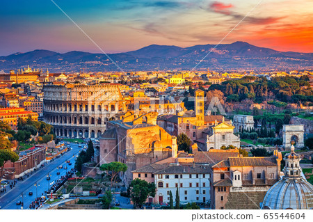 Colosseum at sunset 65544604
