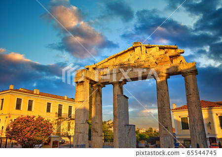 Ruins in Roman Agora in Athens, Greece 65544745