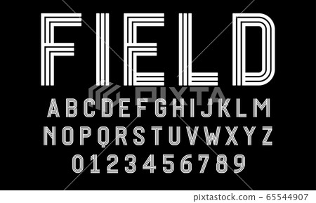 Set of alphabets font modern design with lines 65544907