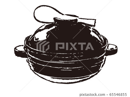 Earthen pot rice and rice scoop 65546855