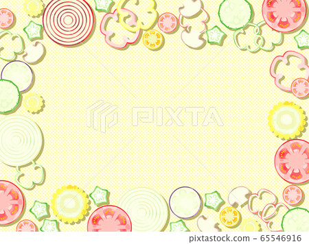 Illustration background of round sliced summer vegetables Illustration background of round sliced summer vegetables 65546916