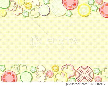 Illustration background of round sliced summer vegetables Illustration background of round sliced summer vegetables 65546917