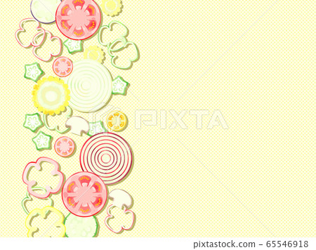 圓切的夏季蔬菜插圖背景 圓切的夏季蔬菜插圖背景 65546918