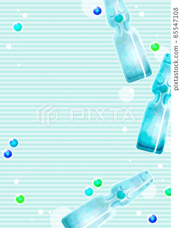 Ramune bottle and marbles illustration background Ramune bottle and marbles illustration background 65547108