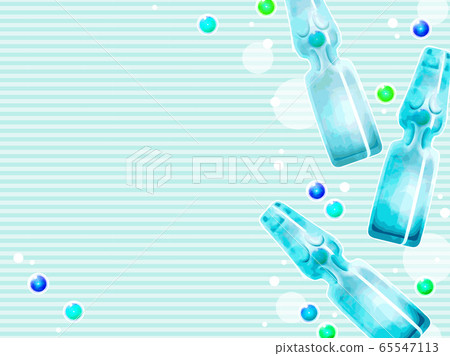 Ramune bottle and marbles illustration background 65547113