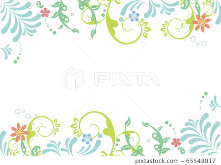 Leaves and flowers frame 65548017