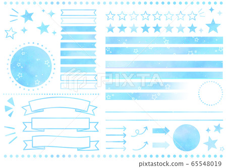 Star label set_Sky blue 65548019