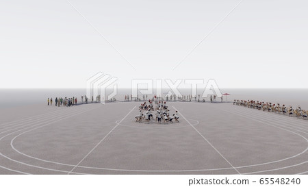 School athletic meet ball case with audience, no building Illustration 31 65548240
