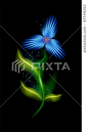Modern glowing blue cosmic flower. Colorful Modern glowing blue cosmic flower. Colorful 65549262