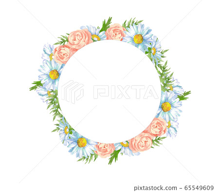 Rose and marguerite frame 65549609