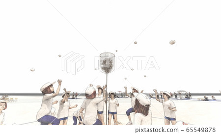 有觀眾的學校運動會用球盒，沒有建築插圖49 65549878