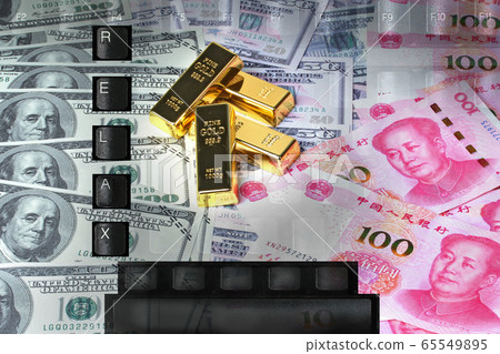 Overlay keyboard R E L A X on Dollar money and Overlay keyboard R E L A X on Dollar money and 65549895