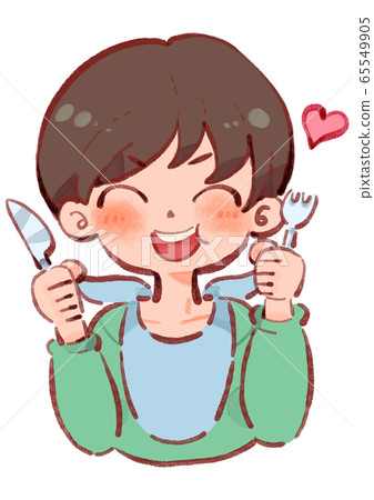 Illustration A man who ate delicious food Illustration A man who ate delicious food 65549905