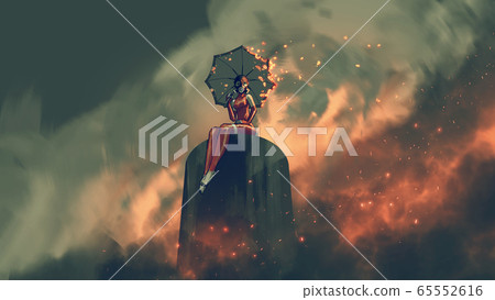 The woman in a red leather suit The woman in a red leather suit 65552616