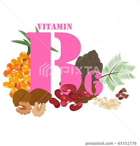 Vitamin B6 healthy nutrient rich food vector illustration 65552776