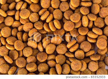 The dry pet food. isolated on white. The dry pet food. isolated on white. 65552933