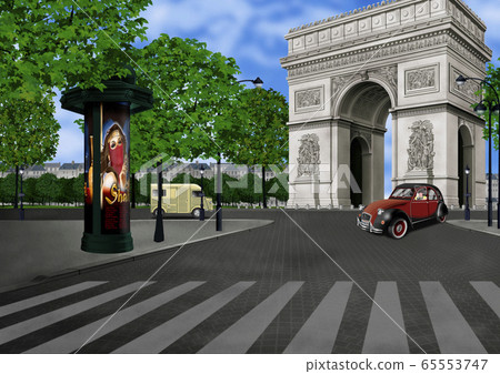 Illustration of the Arc de Triomphe in France 65553747