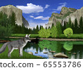Spring Yosemite National Park landscape and fox image 65553786