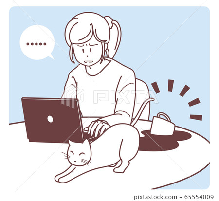 Telework troubles_pets - Stock Illustration [65554009] - PIXTA