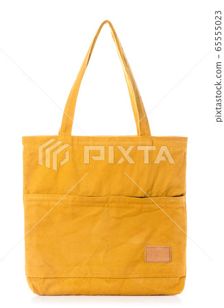 New blank brown cotton bag isolated on white 65555023