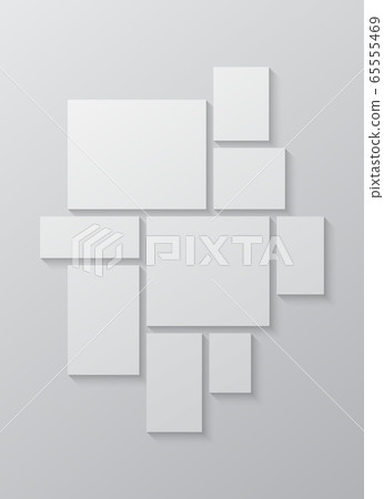 Vector empty collage nine frames, images photo Vector empty collage nine frames, images photo 65555469