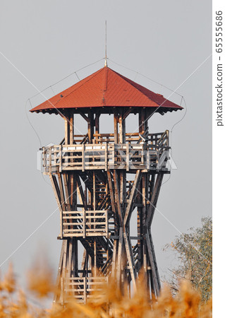 Birdwatching observation tower, Hungary Hortobagy 65555686