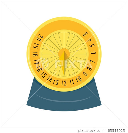 Sundial icon set. Flat style. Yellow clor. Vector Sundial icon set. Flat style. Yellow clor. Vector 65555925