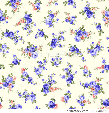 Beautiful rose vector pattern - Stock Illustration [65558653] - PIXTA