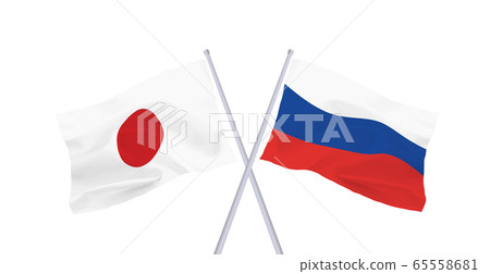 Japan-Russia flag 65558681