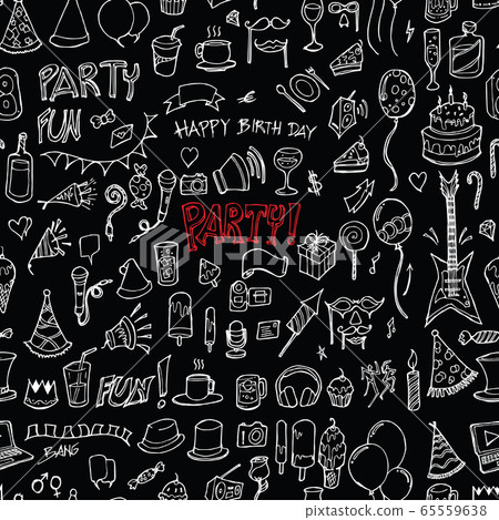Party doodle seamless background seamless pattern. 65559638
