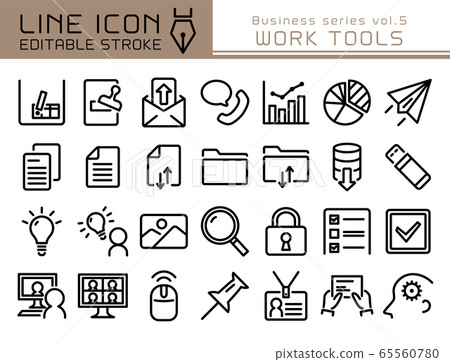 Line icon business series vol.5 work tools Line icon business series vol.5 work tools 65560780