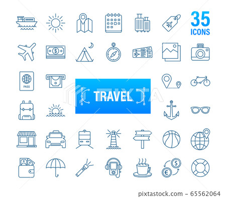 Set travel icon for web design. Business icon. Vector stock illustration. Set travel icon for web design. Business icon. Vector stock illustration. 65562064