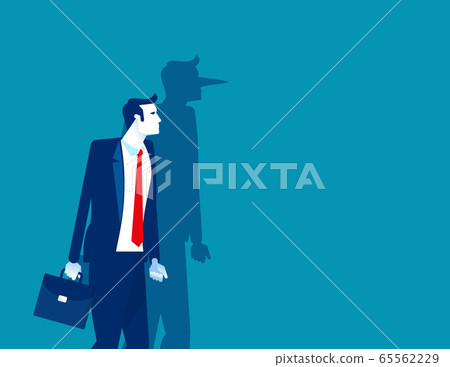 Businessman of shadow of his long nose. Lying 65562229