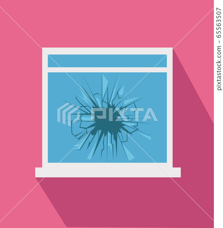 broken window icon in flat style - Stock Illustration [65563507] - PIXTA