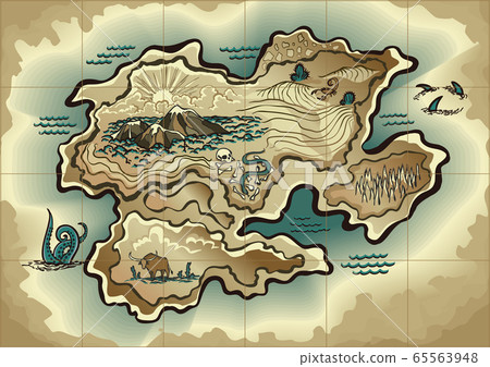 Cartoon island map template for next level game... - Stock Illustration  [65563948] - PIXTA