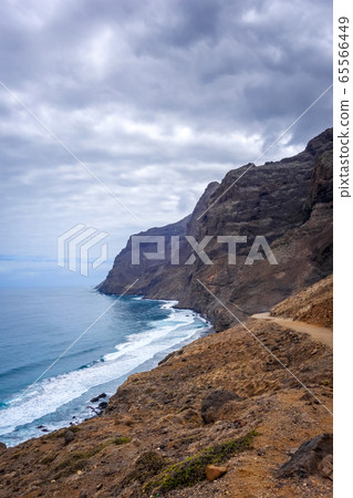 Cliffs and ocean view in Santo Antao island, Cape Cliffs and ocean view in Santo Antao island, Cape 65566449