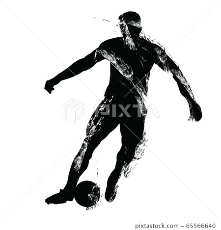 Silhouette of a football, soccer player Silhouette of a football, soccer player 65566640