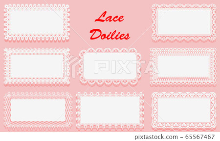 Set of Decorative White lace Doilies. Openwork Set of Decorative White lace Doilies. Openwork 65567467