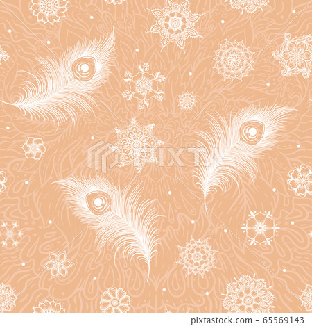 Peacock feathers mehendi, traditional indian henna floral ornament. Peacock feathers mehendi, traditional indian henna floral ornament. 65569143