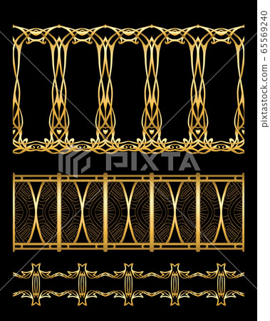 Set of Seamless borders. Colored vector illustration 65569240