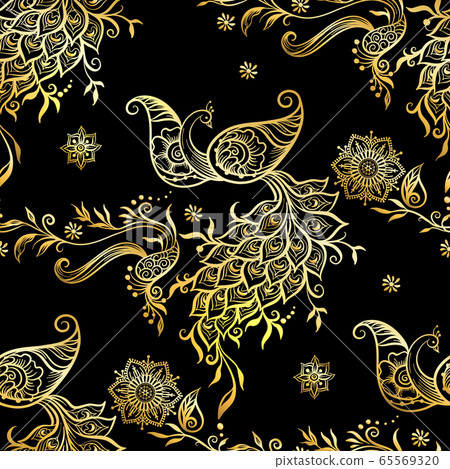 Eastern ethnic style mehendi, traditional indian henna pattern 65569320