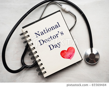 Happy national Doctor's Day. Beautiful card. Happy national Doctor's Day. Beautiful card. 65569484