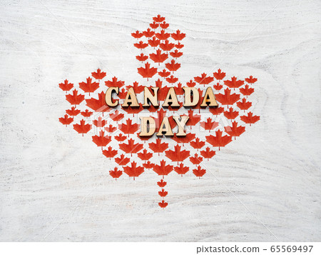 Beautiful drawing of the Canadian Flag. Closeup 65569497