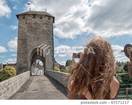 Orthez old bridge in the pyrenees 65571217