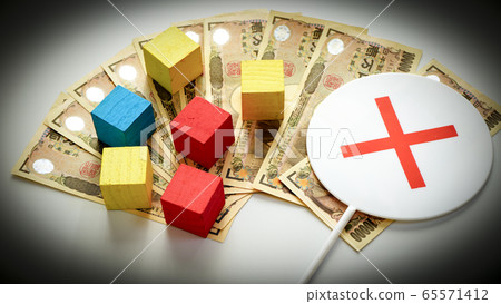 Money 10,000 yen bill Placard x Block Money 10,000 yen bill Placard x Block 65571412