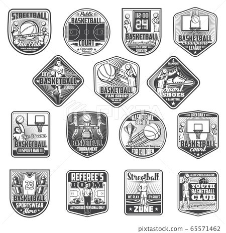 Basketball sport vector icons players set Basketball sport vector icons players set 65571462