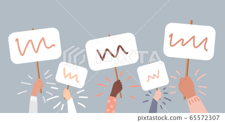 Mass Protest, people protesting about something, the protest board could be filled with text. Mass Protest, people protesting about something, the protest board could be filled with text. 65572307