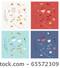 Set of hand drawn abstract doodle decorative vector patterns 65572309